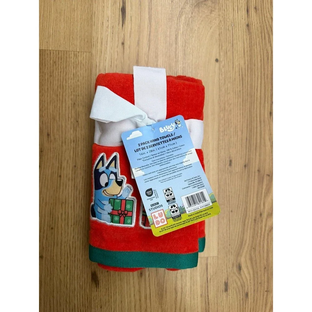Bluey Christmas 2 Pack Holiday Hand Towel